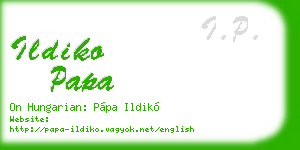 ildiko papa business card